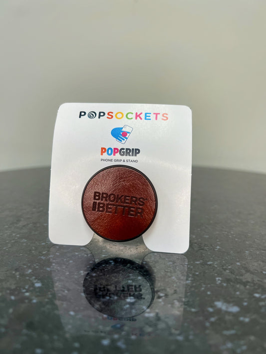 Brokers are Better PopSocket: Embossed Leather